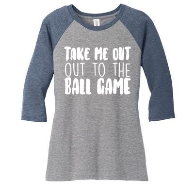 Take Me Out To The Ball Game Women's Tri-Blend 3/4-Sleeve Raglan Shirt