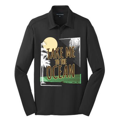 Take Me To The Ocean Silk Touch Performance Long Sleeve Polo