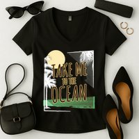 Take Me To The Ocean Women's V-Neck T-Shirt