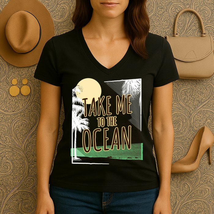 Take Me To The Ocean Women's V-Neck T-Shirt