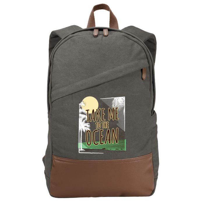 Take Me To The Ocean Cotton Canvas Backpack
