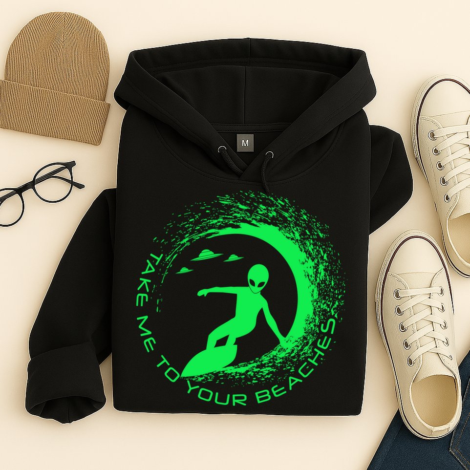 Take Me To Your Beaches Alien Hoodie