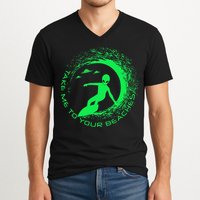 Take Me To Your Beaches Alien V-Neck T-Shirt