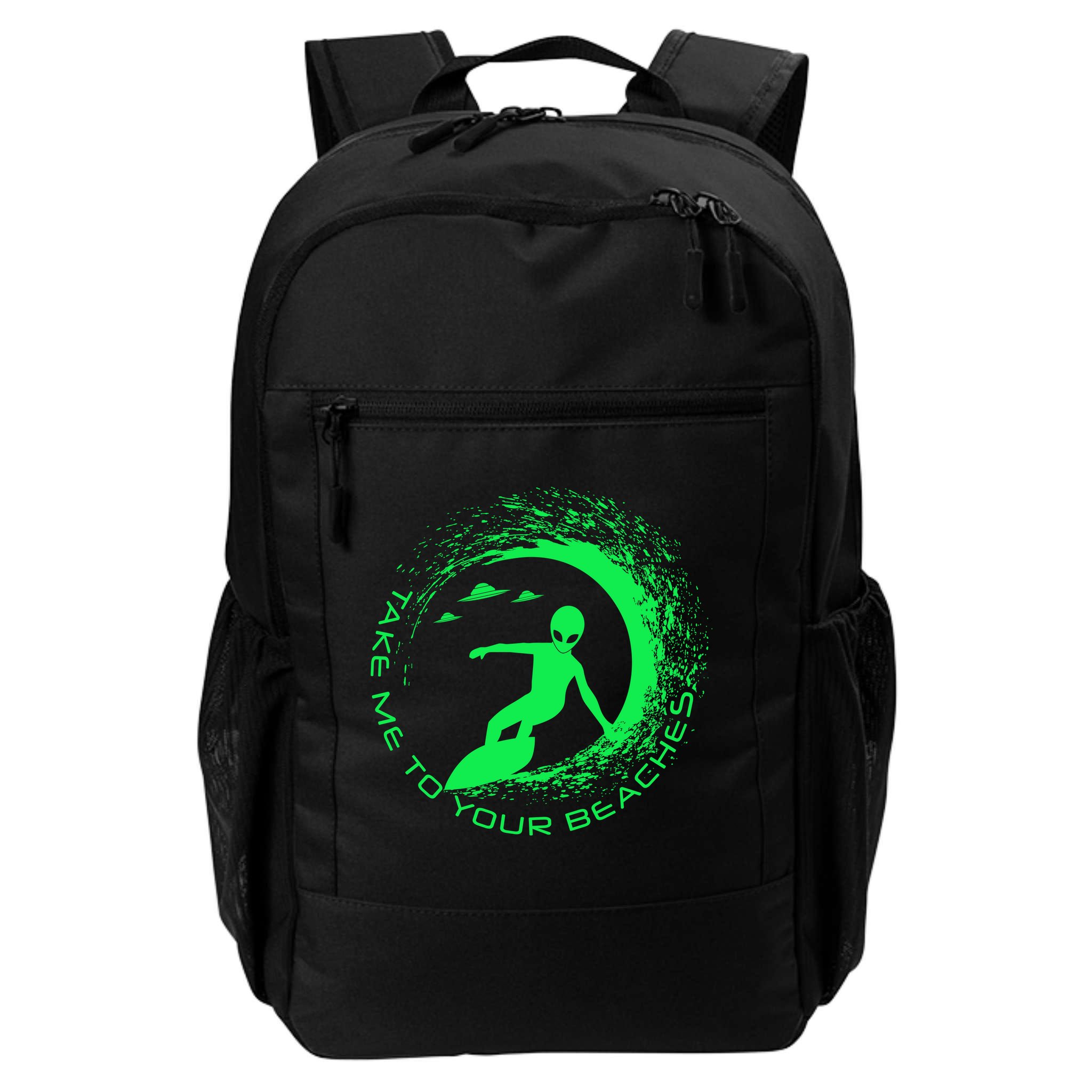 Take Me To Your Beaches Alien Backpack