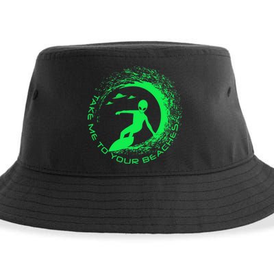 Take Me To Your Beaches Alien Sustainable Bucket Hat