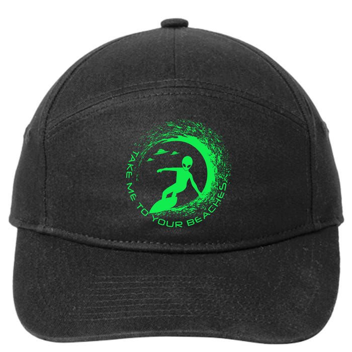 Take Me To Your Beaches Alien 7-Panel Snapback Hat