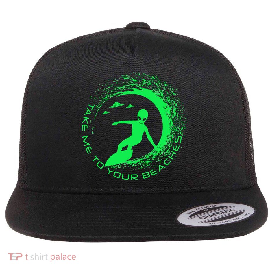 Take Me To Your Beaches Alien Flatbill Hat