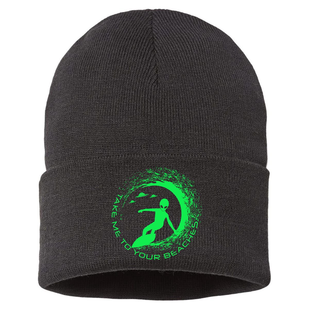 Take Me To Your Beaches Alien Sustainable Knit Beanie