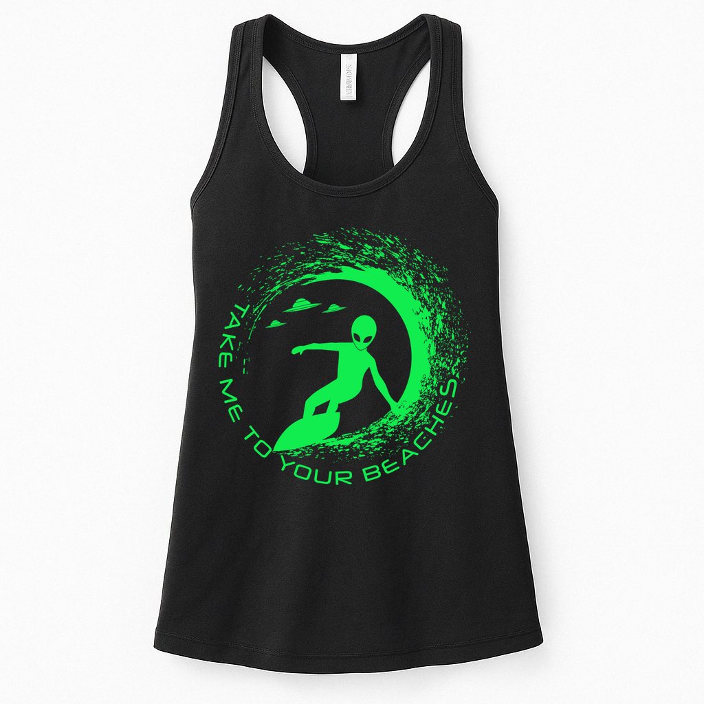 Take Me To Your Beaches Alien Womens Tank Top