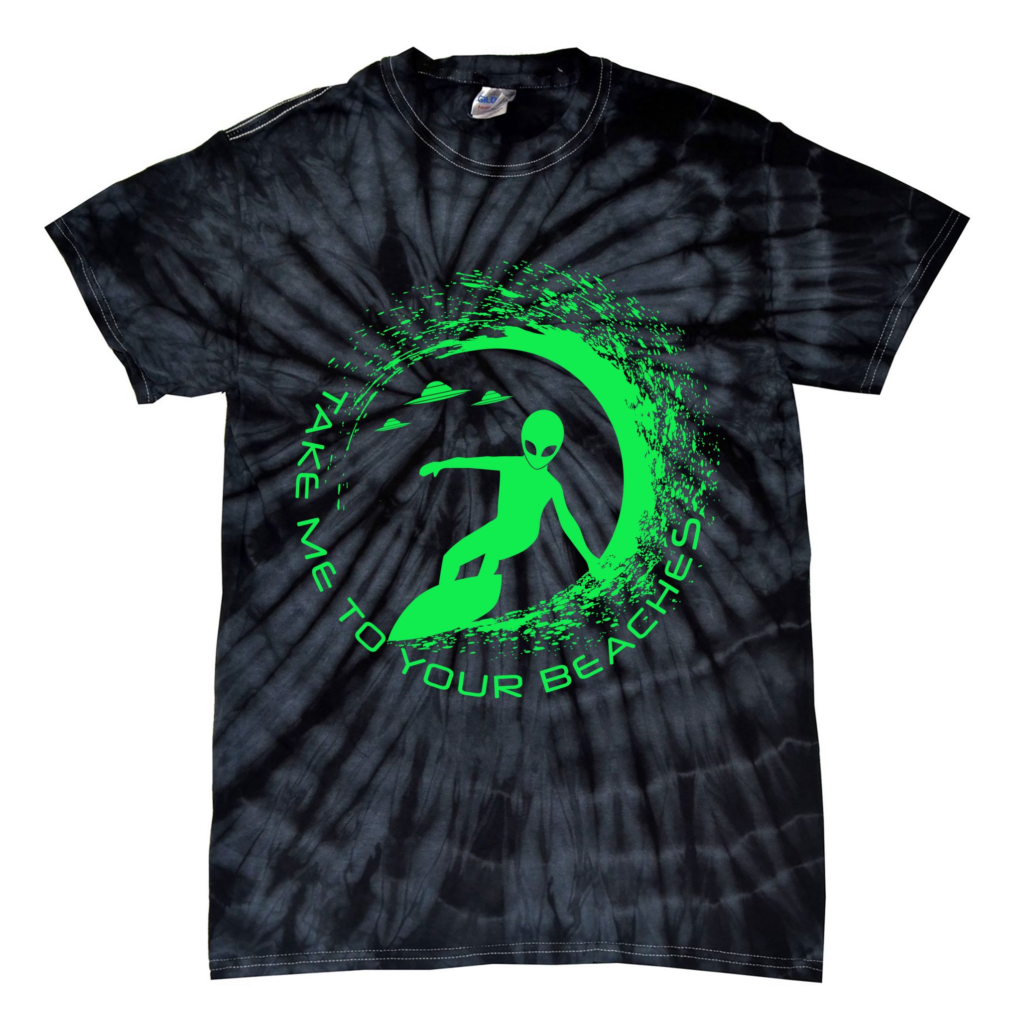 Take Me To Your Beaches Alien Tie-Dye T-Shirt