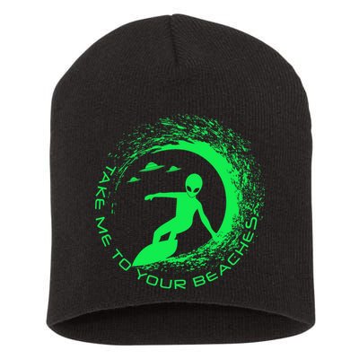 Take Me To Your Beaches Alien Short Acrylic Beanie
