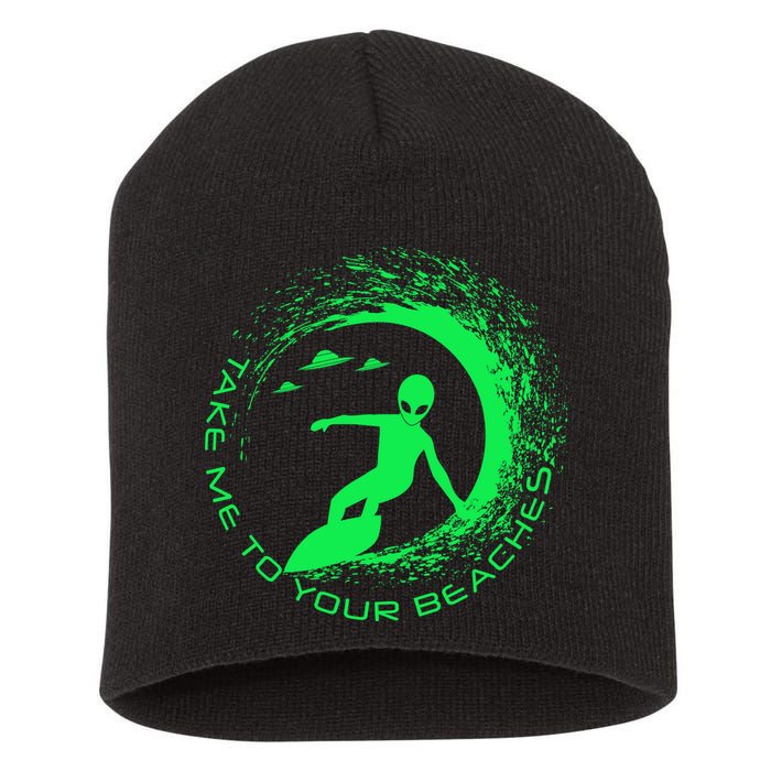 Take Me To Your Beaches Alien Short Acrylic Beanie