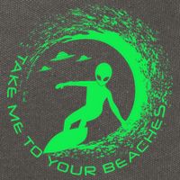 Take Me To Your Beaches Alien Cotton Canvas Backpack