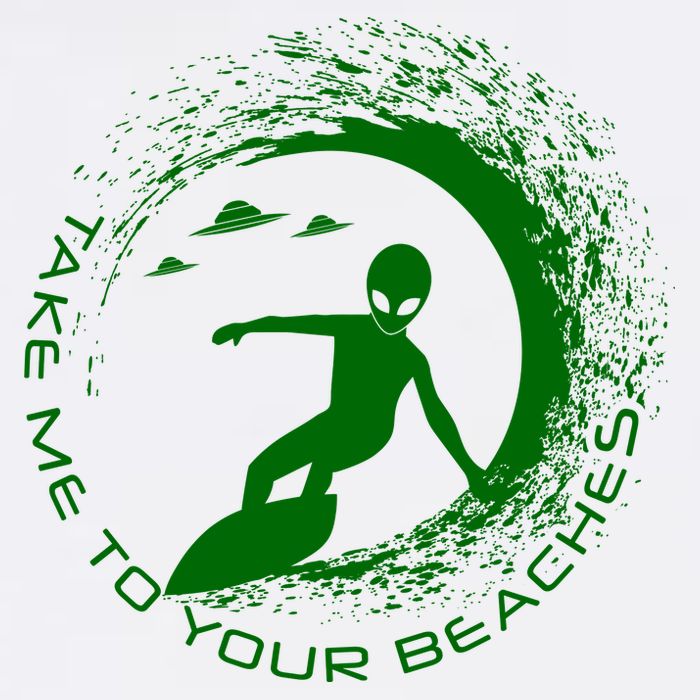 Take Me To Your Beaches Alien Garment-Dyed Sweatshirt