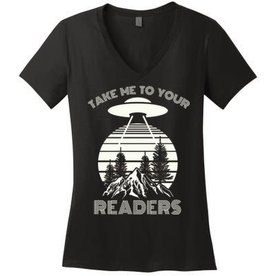 Take Me To Your Readers Women's V-Neck T-Shirt