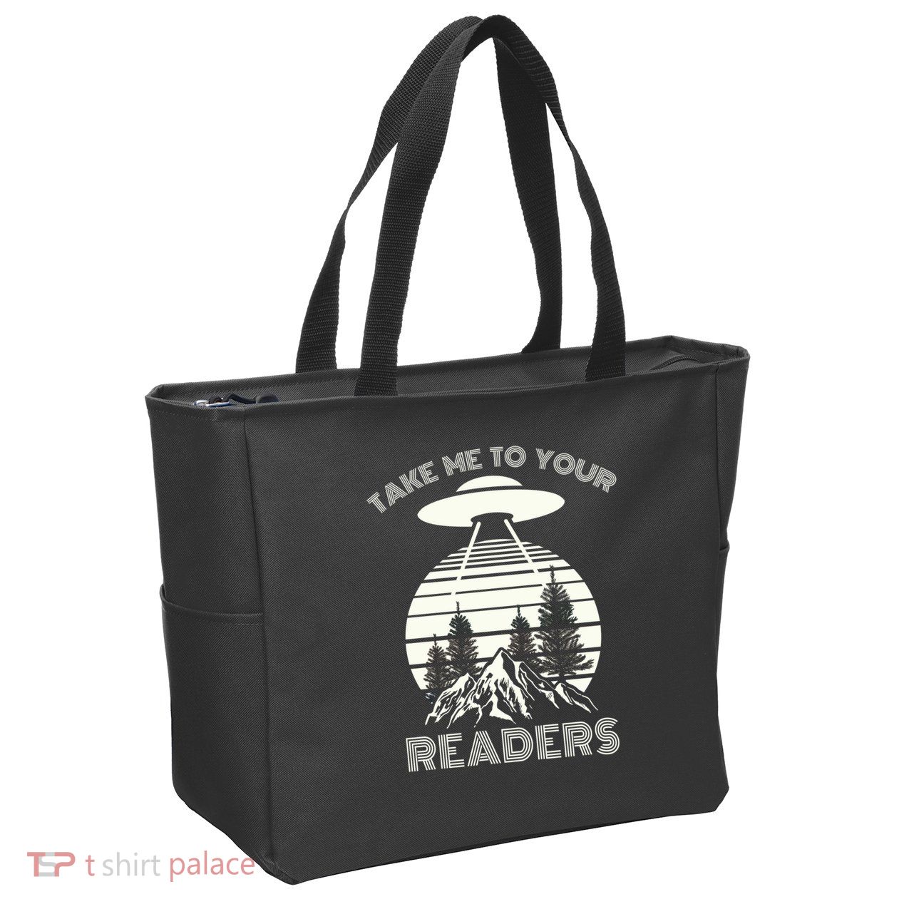 Take Me To Your Readers Zip Tote Bag
