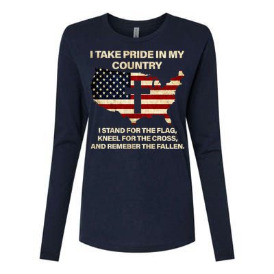 Take Pride In My Country Womens Cotton Relaxed Long Sleeve T-Shirt