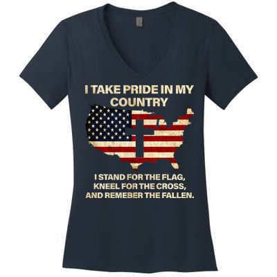 Take Pride In My Country Women's V-Neck T-Shirt