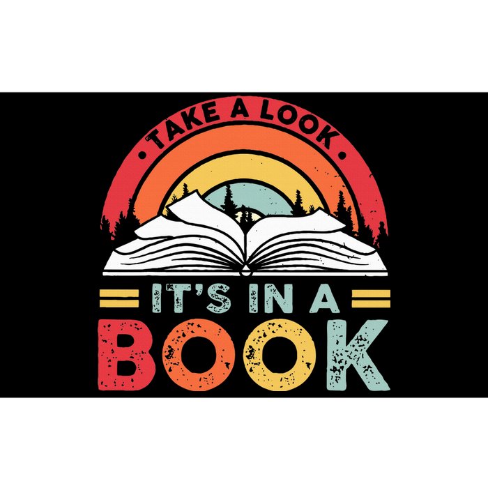 Take A Look Its In A Book Reading Vintage Retro Rainbow Bumper Sticker