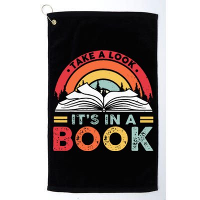 Take A Look Its In A Book Reading Vintage Retro Rainbow Platinum Collection Golf Towel