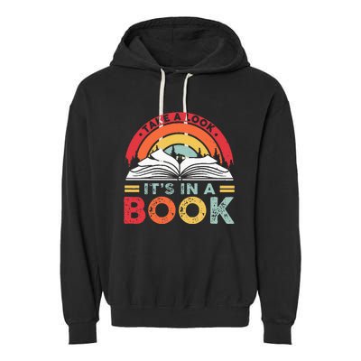 Take A Look ItS In A Book Reading Vintage Garment-Dyed Fleece Hoodie