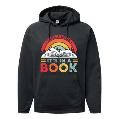 Take A Look ItS In A Book Reading Vintage Performance Fleece Hoodie