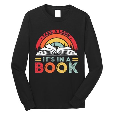 Take A Look ItS In A Book Reading Vintage Long Sleeve Shirt