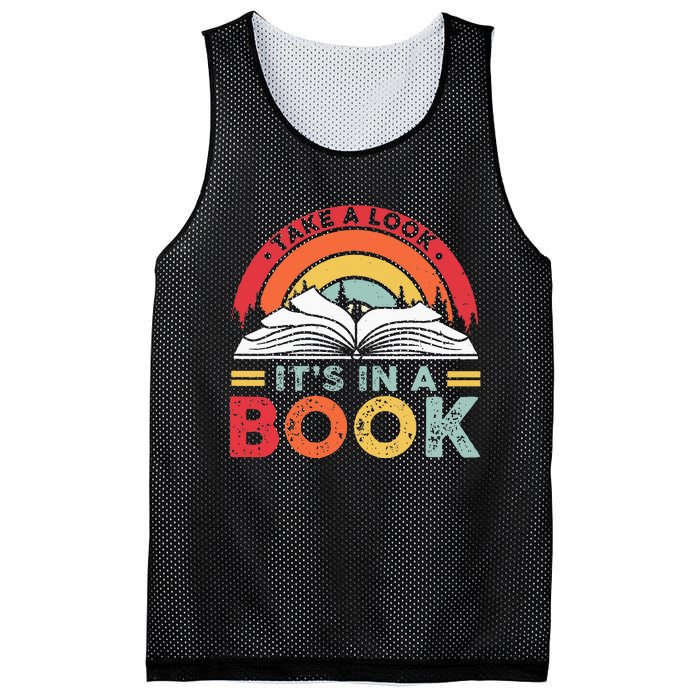 Take A Look ItS In A Book Reading Vintage Mesh Reversible Basketball Jersey Tank