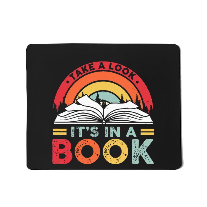 Take A Look ItS In A Book Reading Vintage Mousepad