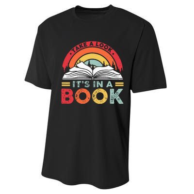 Take A Look ItS In A Book Reading Vintage Performance Sprint T-Shirt