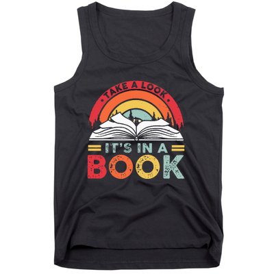 Take A Look ItS In A Book Reading Vintage Tank Top