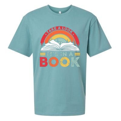 Take A Look ItS In A Book Reading Vintage Sueded Cloud Jersey T-Shirt