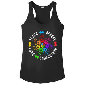 Teach Accept Love Understand Wo Teacher Autism Awareness Ladies PosiCharge Competitor Racerback Tank