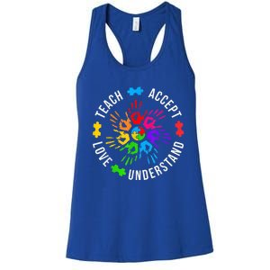 Teach Accept Love Understand Wo Teacher Autism Awareness Women's Racerback Tank