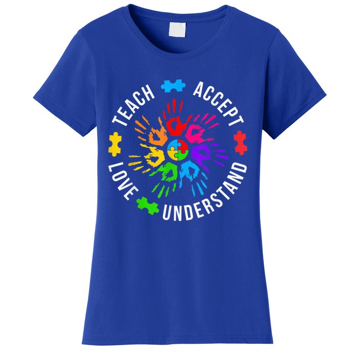 Teach Accept Love Understand Wo Teacher Autism Awareness Women's T-Shirt