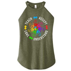 Teach Accept Love Understand Wo Teacher Autism Awareness Women's Perfect Tri Rocker Tank