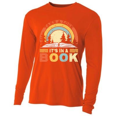 Take A Look ItS In A Book Reading Vintage Retro Rainbow Cute Gift Cooling Performance Long Sleeve Crew