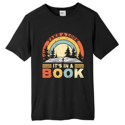 Take A Look ItS In A Book Reading Vintage Retro Rainbow Cute Gift Tall Fusion ChromaSoft Performance T-Shirt