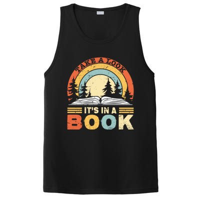 Take A Look ItS In A Book Reading Vintage Retro Rainbow Cute Gift PosiCharge Competitor Tank