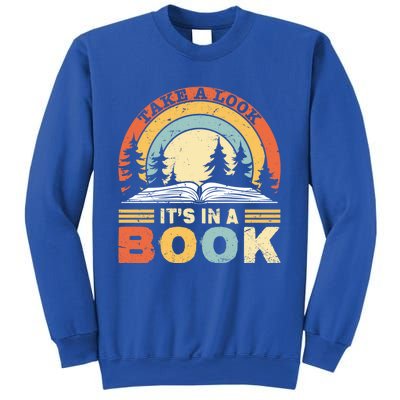 Take A Look ItS In A Book Reading Vintage Retro Rainbow Cute Gift Sweatshirt