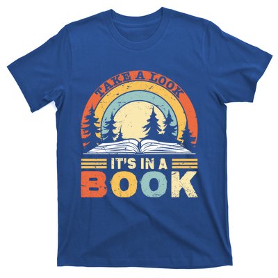 Take A Look ItS In A Book Reading Vintage Retro Rainbow Cute Gift T-Shirt