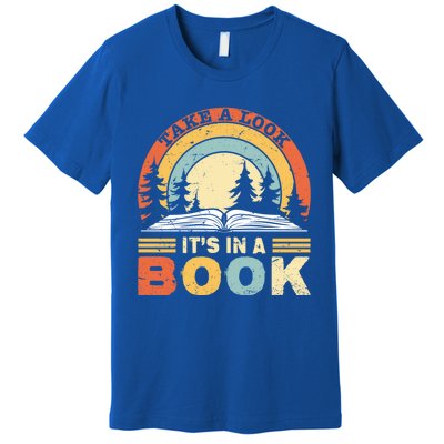 Take A Look ItS In A Book Reading Vintage Retro Rainbow Cute Gift Premium T-Shirt