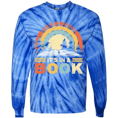 Take A Look ItS In A Book Reading Vintage Retro Rainbow Cute Gift Tie-Dye Long Sleeve Shirt