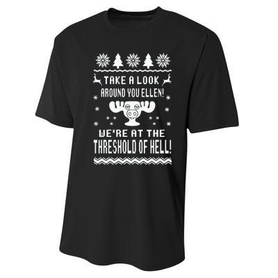 Take A Look Around You Ellen! Were At The Threshold Of Hell Performance Sprint T-Shirt