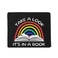 Take A Look Its In A Book Reading Vintage Rainbow Mousepad