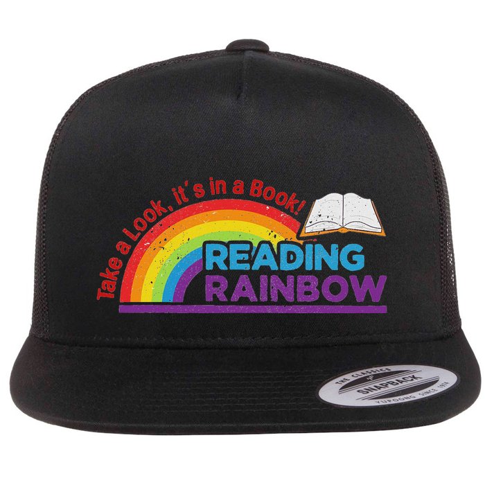 Take A Look ItS In A Book Reading Book Flat Bill Trucker Hat