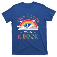 Take A Look Its In A Book Reading Vintage Retro Rainbow Cool Gift T-Shirt