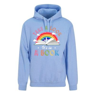 Take A Look Its In A Book Reading Vintage Retro Rainbow Cool Gift Unisex Surf Hoodie