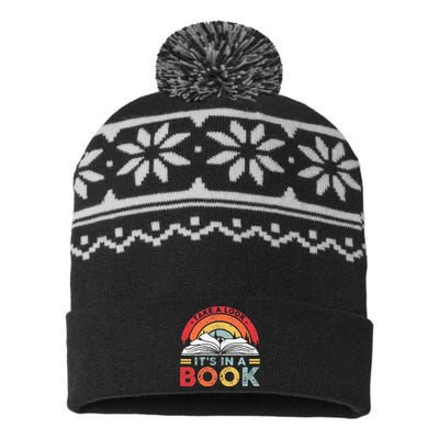 Take A Look Its In A Book Vintage Reading Bookworm Librarian USA-Made Snowflake Beanie