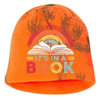 Take A Look Its In A Book Vintage Reading Bookworm Librarian Kati - Camo Knit Beanie